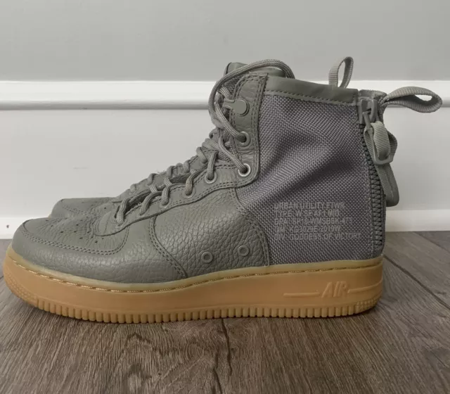 nike women sf air force 1 mid olive outdoor green light pumice