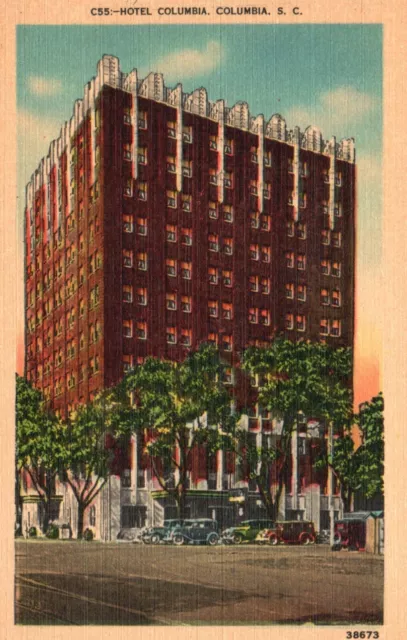 Postcard SC Columbia South Carolina Hotel Columbia Linen Vintage PC H3812