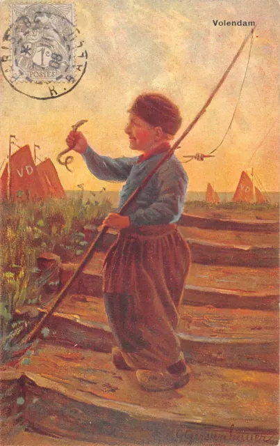 Cpa Illustrateur / Enfant Hollandais / Volendam