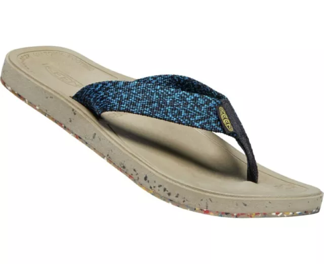 KEEN HARVEST MENS SIZE 12 Flip-Flops Sandals Blue Brown Thong Recycled ...