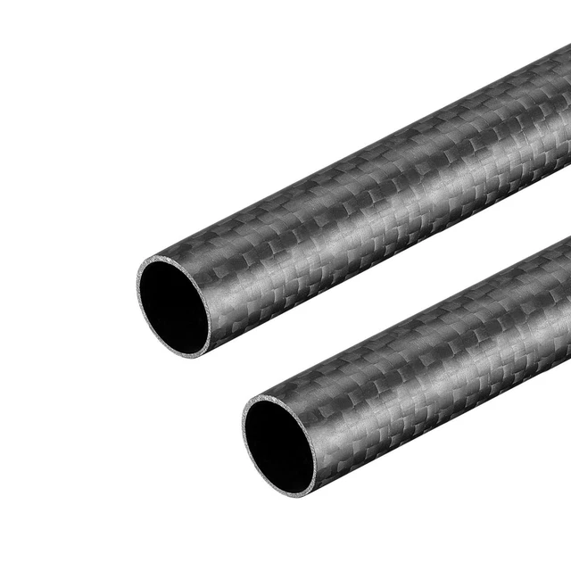 Carbono Fibra Redondo Tubo 14x12x500mm 3K Rollo Envuelto Mate Superficie 2uds