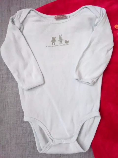 Lot 3 Vêtements bébé Fille 1 pyjama grenouillère 2 bodys NATALYS 6 mois 2