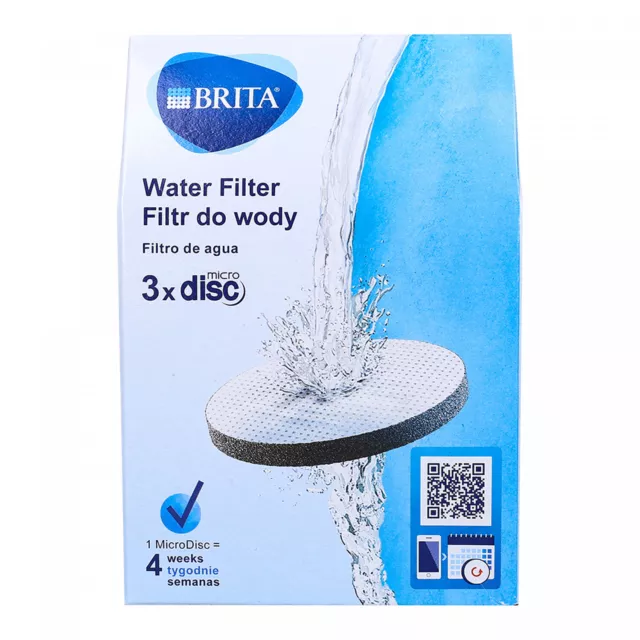 3x BRITA MicroDisc Replacement Active/Vital Water Bottle Filter Discs 150  Litres