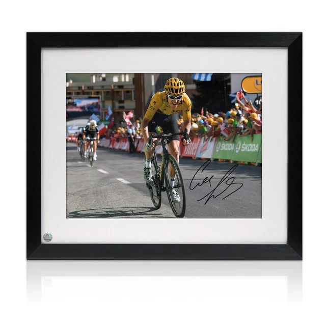 Geraint Thomas Signed Tour De France Photo: Winning On Alpe D'Huez. Framed