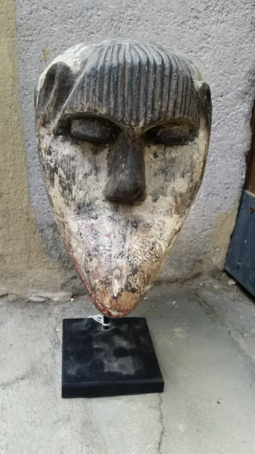 Masque Tribal Africain Ancien Nigeria - Bois, 54 Cm, Art Izi, Début 20e Siècle