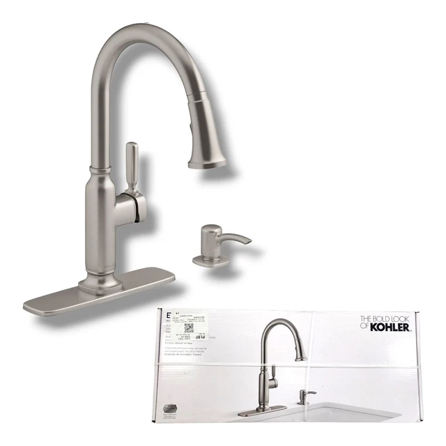 KOHLER Ealing Stainless Single Handle Pull-down Kitchen Faucet (R28703-SD-VS) KOHLER Ealing Stainless Single Handle Pull-down Kitchen Faucet (R28703-SD-VS)