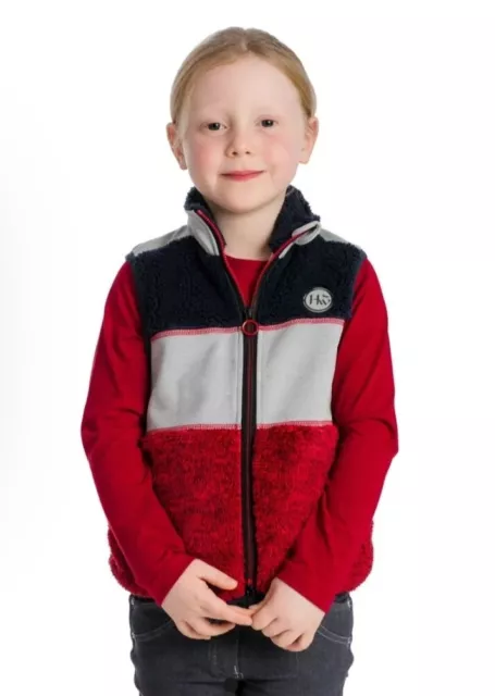 Horseware Kids Sherpa Vest NEW Red/Grey/N Size 9-10 Years CKHMTV-ROJB-09