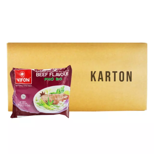 30x60g Vifon Pho Bo Instant Reisnudeln mit Rindgeschmack PHO BONudelsuppe