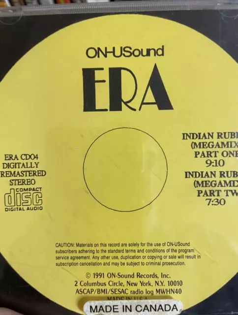 ERASURE ERA INDIAN RUBBER (MEGA MIX) (ON-U-SOUND ERA Import. Plays VG+ £9.99 - UK