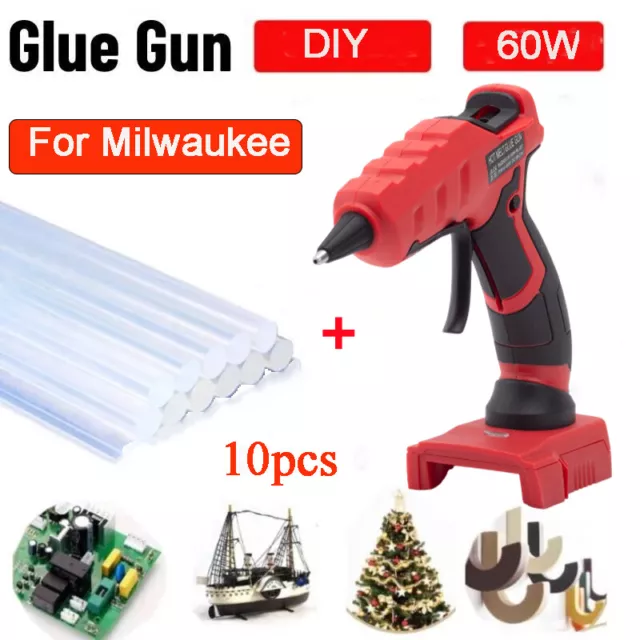 For Milwaukee 18V Li-ion Battery Cordless Hot Melt Glue Gun DIY Home Repairs US