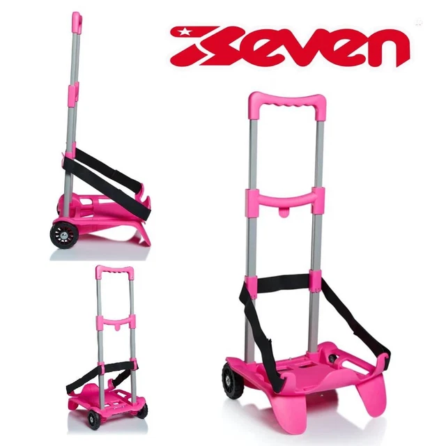 CARRELLO TROLLEY PORTA zaino cartella Seven da scuola per bambini rosa EUR  24,50 - PicClick IT