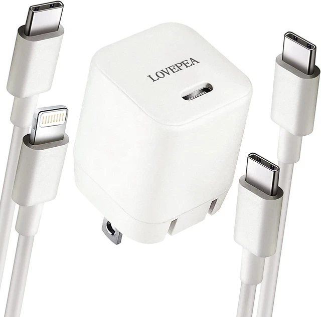 30W USB-C to Lightning and C-C Super Fast Wall Charger 6 FT Cable For iPhone etc