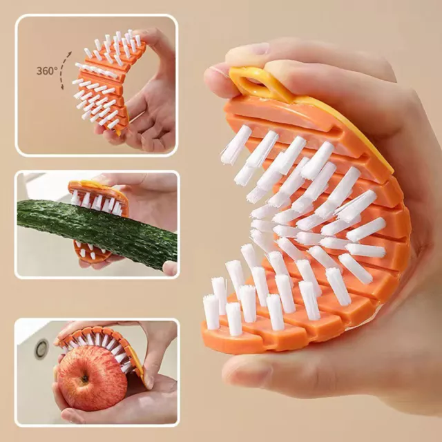 Flexible Vegetable Fruit Cleaning Brush Kitchen Potato Cleaning Scrubber Tool ZO