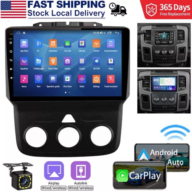 Car Carplay Radio Stereo GPS Android 12 For Dodge Ram 1500 2500 3500 2013-2018