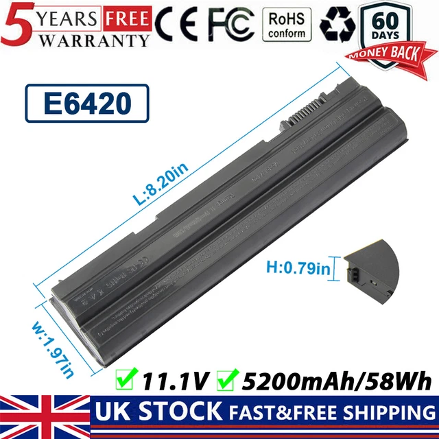 9-Cell 97Wh Battery For Dell Latitude E6440 E6430 E6420 E6520 E6530 E5430 E5420