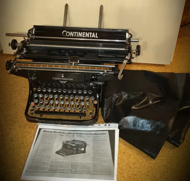 Antike Schreibmaschine Continental III , mit langer Schreibwalze , ca.1937
