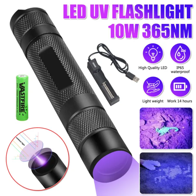 UV Light LED Flashlight 365nm Blacklight Pet Urine Inspect Detector Torch Lamp