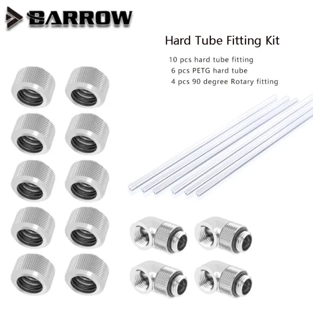 Barrow OD12/14/16mm Hard Tube Fitting Kit Water Cooling Metal Connector G1/4''