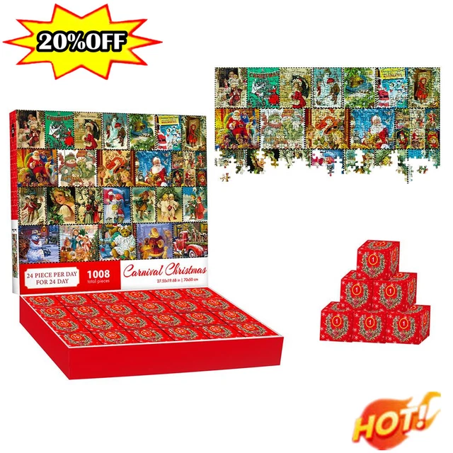 ADVENT 25 DAYS Countdown Calendar 2024 Christmas 1000 pieces Jigsaw
