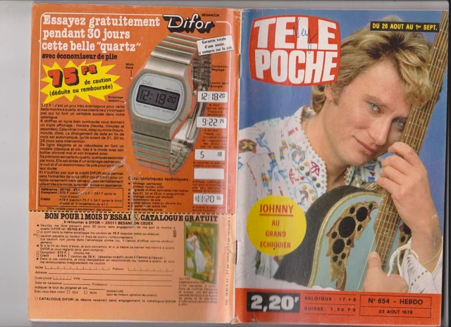 Tele Poche 1978 N°654 Complet - Johnny Hallyday