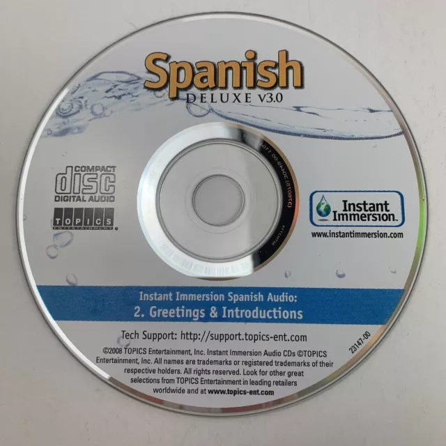 Disc 2 only - Instant Immersion Spanish Deluxe V.3.0 PC DVD ROM