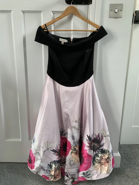 TED BAKER SAAFI pencil dress two tone Iguazu size 3 12 immaculate