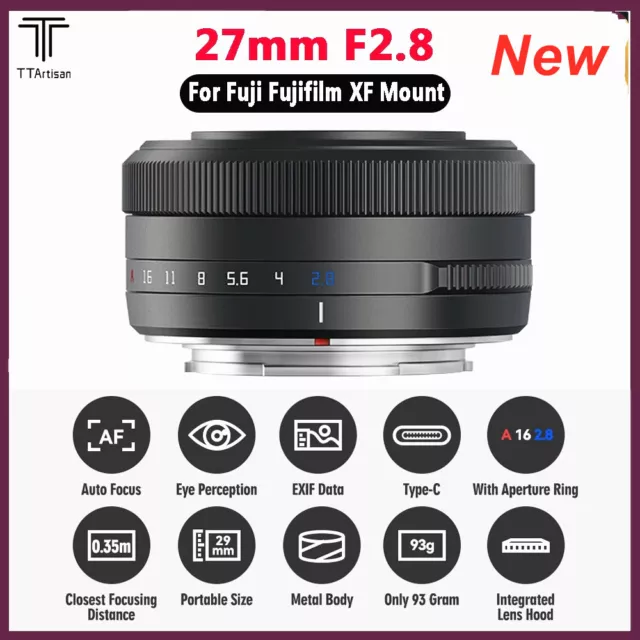 TTArtisan 27mm F2.8 APS-C Auto Focus Lens STM for Fujifilm Fuji X mount Camera