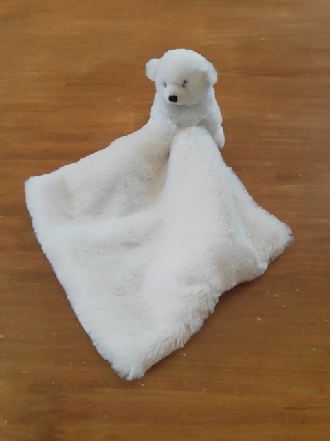 Doudou Creations Dani Ours Blanc Mouchoir Fourrure