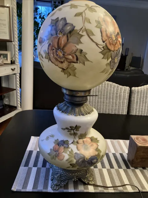 Victorian Gone With The Wind Hand Painted Lamp