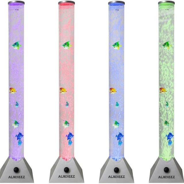 EXTRA LARGE 90CM Colour Changing LED Sensory Bubble Tube Lamp Mood Fish