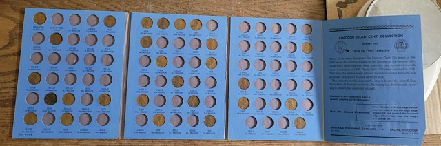 LINCOLN HEAD CENT COLLECTION 1909 to 1940 VDB, No. 9004 Whitman, Partial