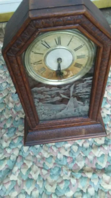 Antique Old Sessions Clock Co  Shelf Clock With Key Made In USA Hard to find