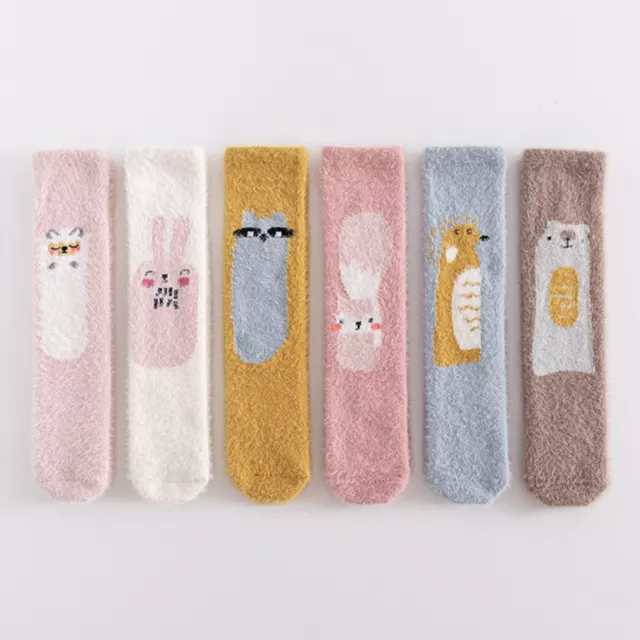 1 Pair Infant Socks Warm-keeping Cartoon Pattern Animal Pattern Print Knee Long
