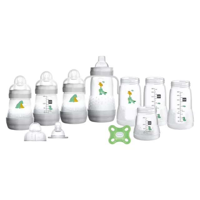 MAM Grow with  15-Piece Gift Set, Newborn 0-4 Months, Anti-Colic Bottles