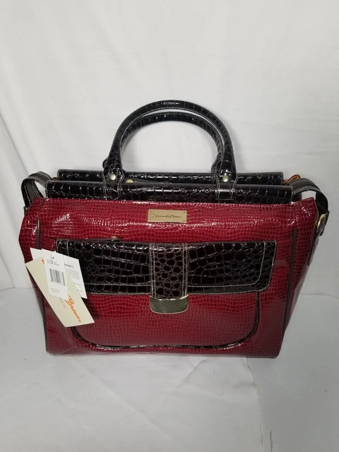 Samantha Brown, Burgundy Brown Dowel Bag, New w/Tags