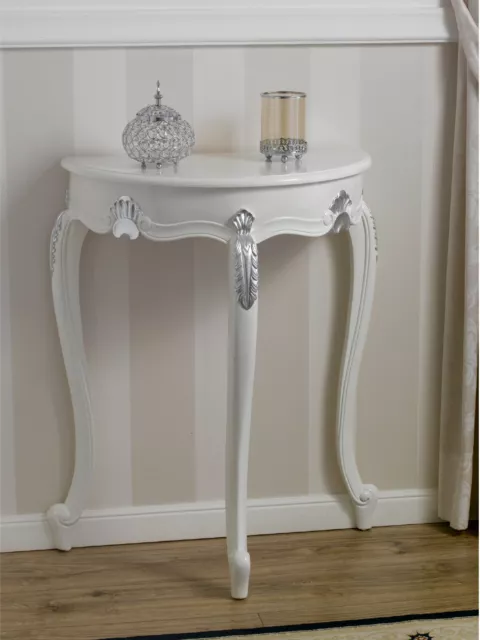 Shabby chic deals half moon table