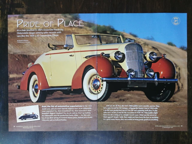 1935 Oldsmobile L-35 Convertible Coupe 5-Page Original Color Article - 823