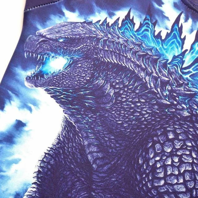 T-shirt bambini ragazzi ragazze Godzilla maniche lunghe pantaloni pigiami set abiti da notte 6