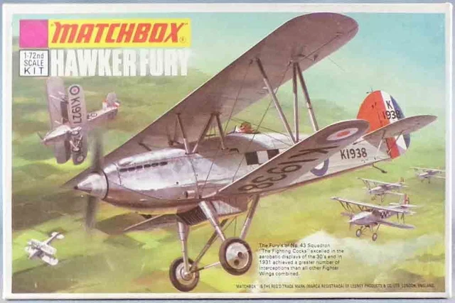 MATCHBOX - PK-1 Avion Biplan RAF Hawker Fury 1/72 Neuf Boite EUR 18,00