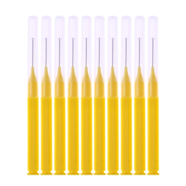8pcs/Pack I Type Interdental Brushes Dental Cleaning Massage Tool(Yellow) FS2#