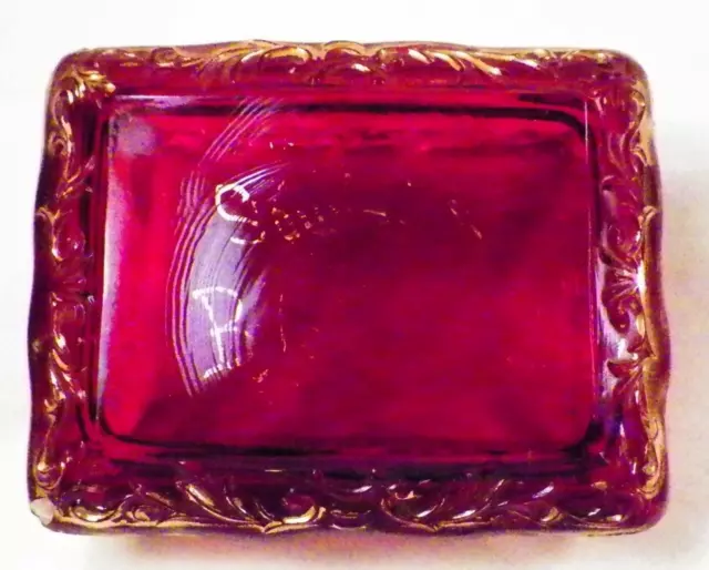 Ruby Stain Trinket Box Souvenir Buffalo NY EAPG Antique