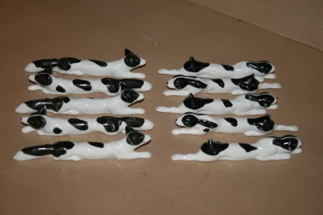 Lot de 10 porte-couteaux en Porcelaine - Forme d'animal - Art Déco