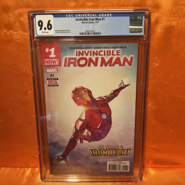 Invincible Iron Man 1 CGC 9.6 Riri Williams As Ironheart 1st Print White Pages