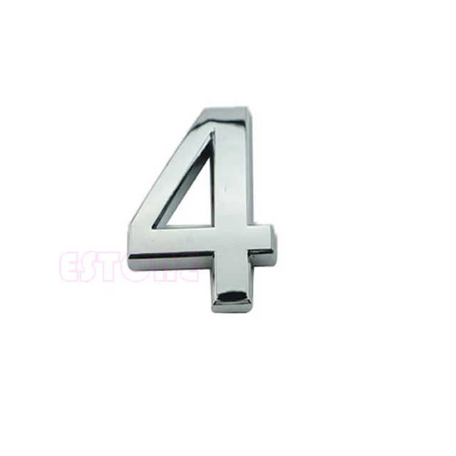 Silver Door Number Sign Self Adhesive House Address Door Plate 0 to 9 Digits