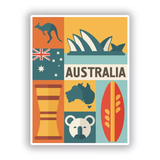 2 x Australia Vinyl Stickers Travel Luggage #10766Â 