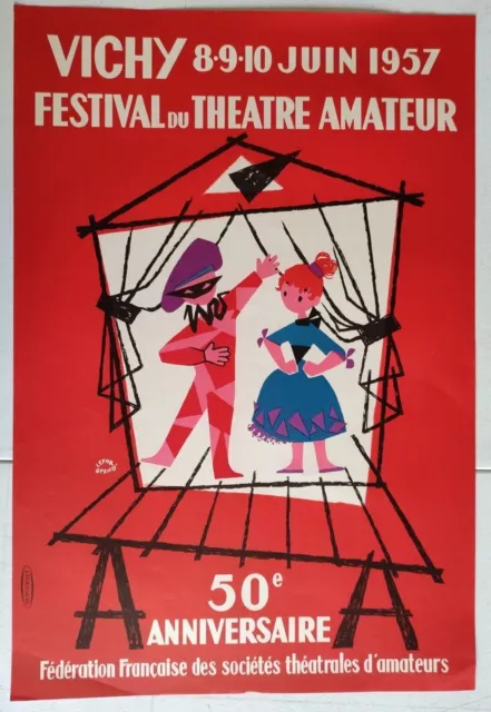 Affiches originale - LEFOR OPENO - Vichy Festival du Théâtre Amateur 1957