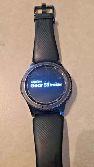 Samsung Galaxy Gear S3 Frontier Black Band - (SM-R760) - Cracked Screen - Wifi