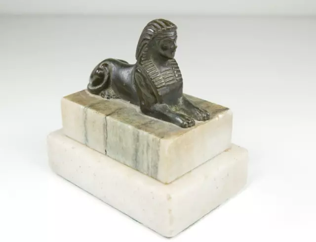 Antique Grand Tour Bronze Sphinx Desk Paperweight Figurine c19th