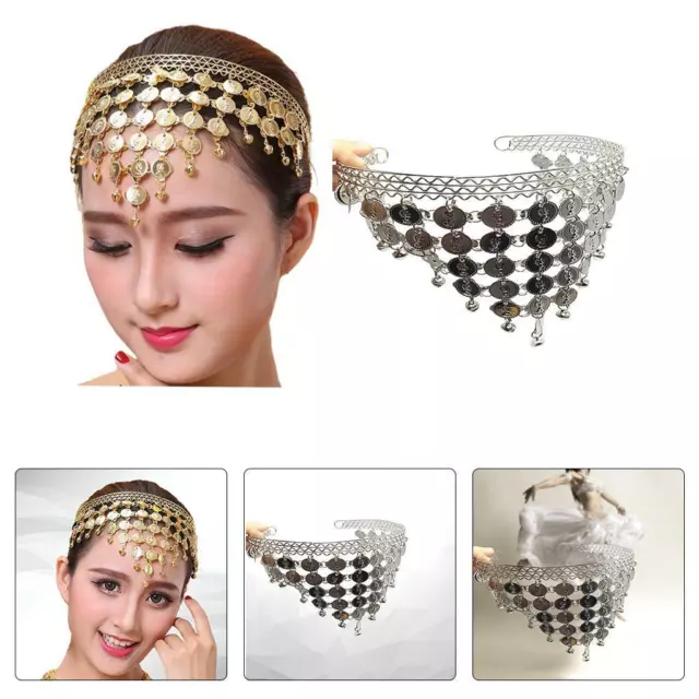 Bandeau de danse du ventre tenue gitane pièce de monnaie paillettes coiffe pour