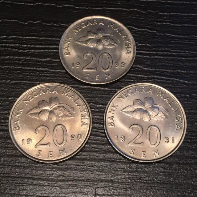 20 Sen Coin Malaysia 1989 - 2011  × 10 Pieces